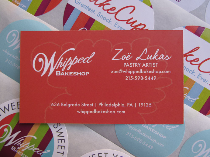Whipped Bakeshop business cards front