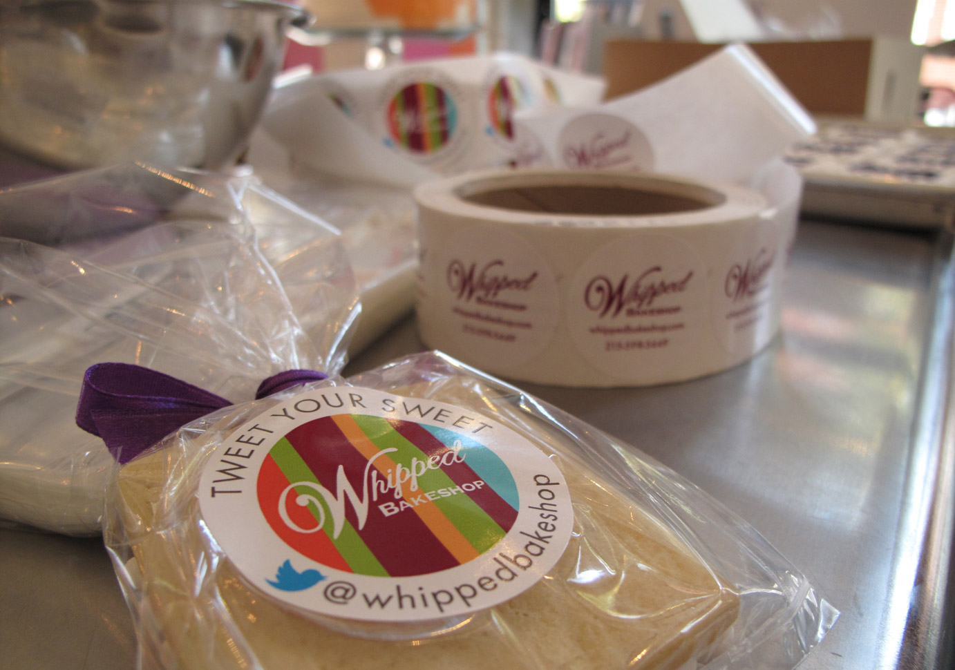 Whipped Bakeshop product labels in use